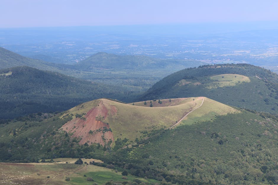 auvergne volcanic landscape green hills