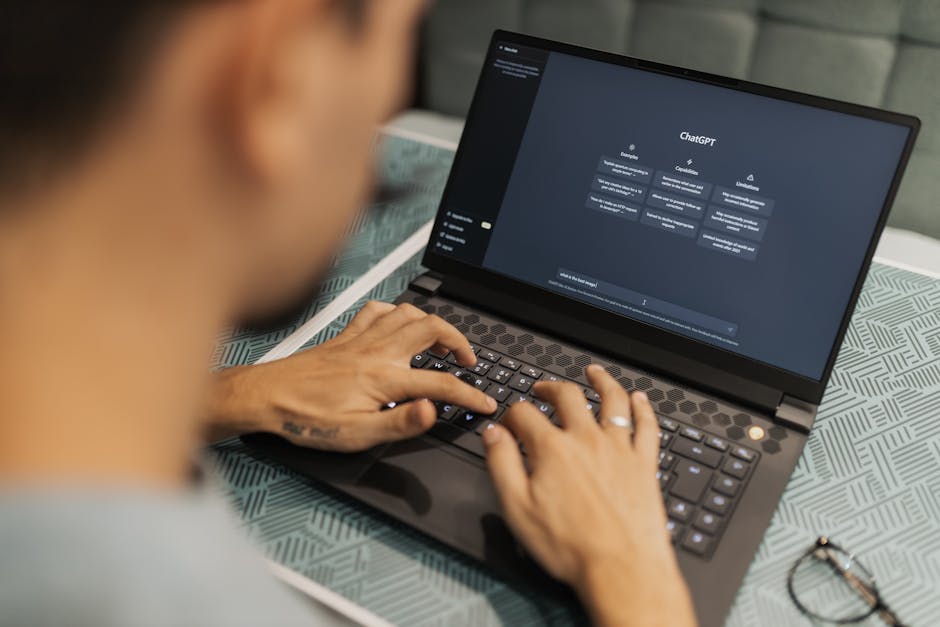 chatbot customer service on laptop screen