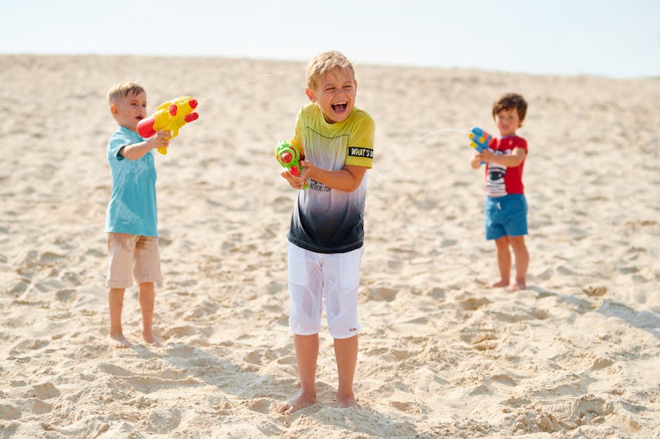 children playing on a beach in Germany
