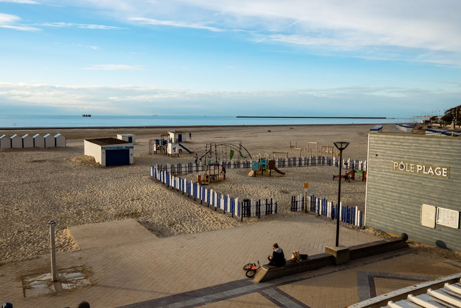 children playing on beach in France