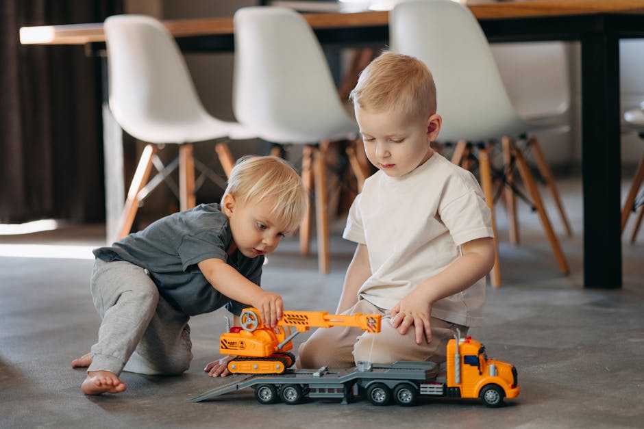children playing with toys on floor