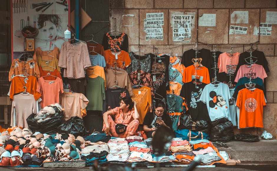 colorful clothes market