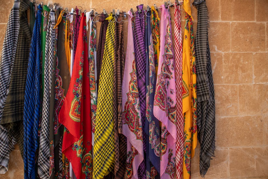 colorful scarves and accessories