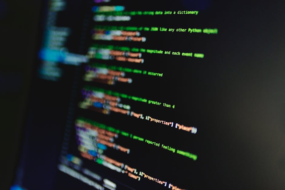 computer code on screen