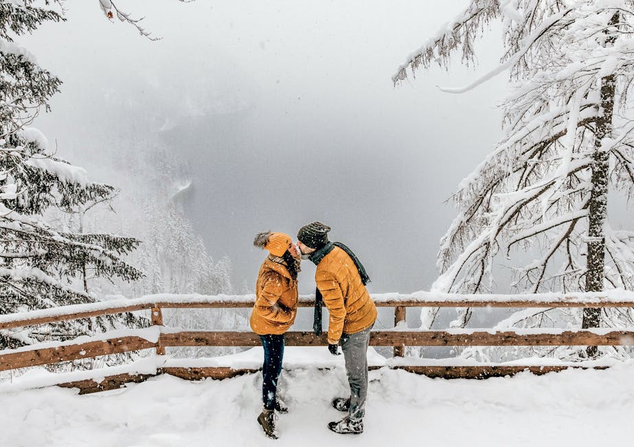 couple enjoying cold weather in Gramado mountains