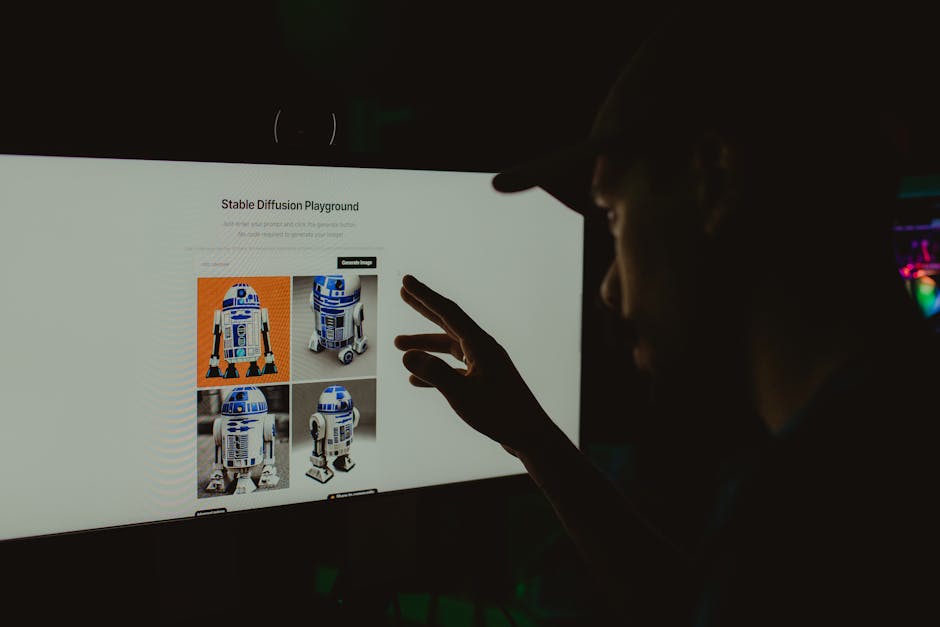 creative person generating images with AI software