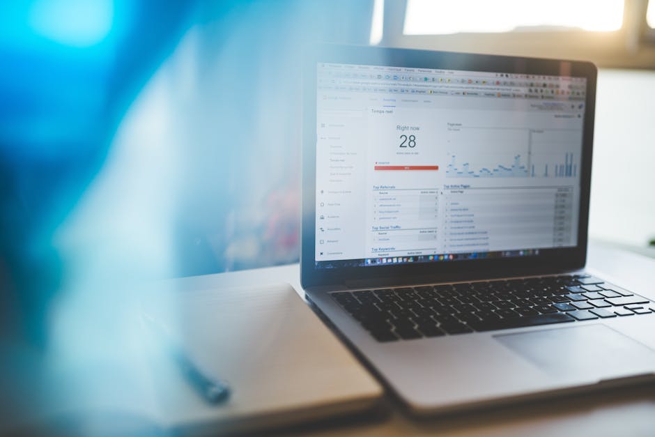 data analytics dashboard on computer