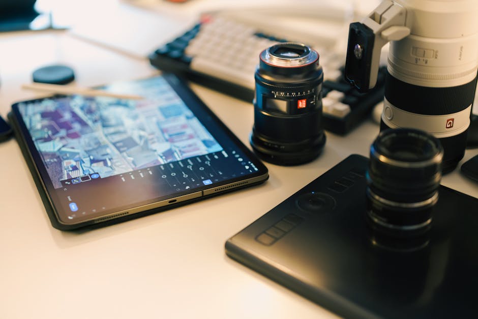 Digital tools on a tablet screen