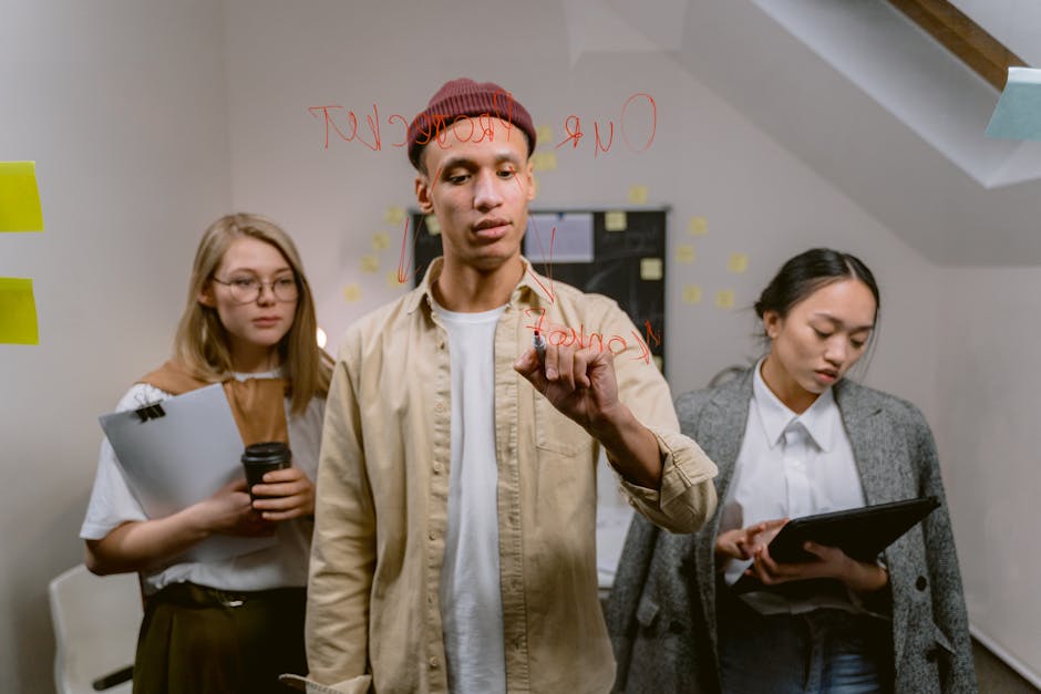 Diverse people collaborating with AI tools