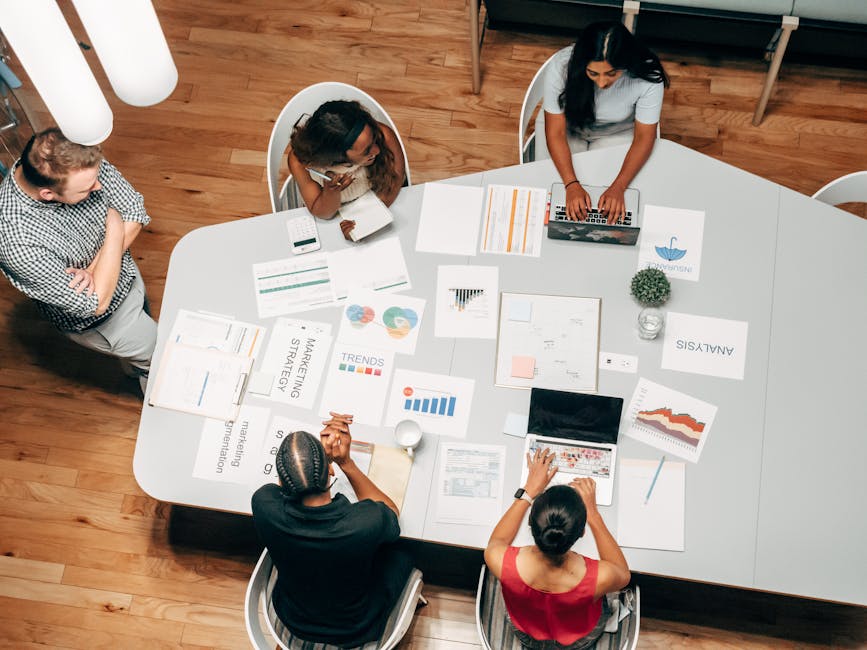 diverse team collaborating on digital marketing project