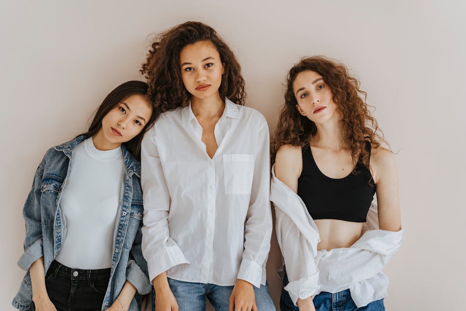 group of diverse women stylish clothes