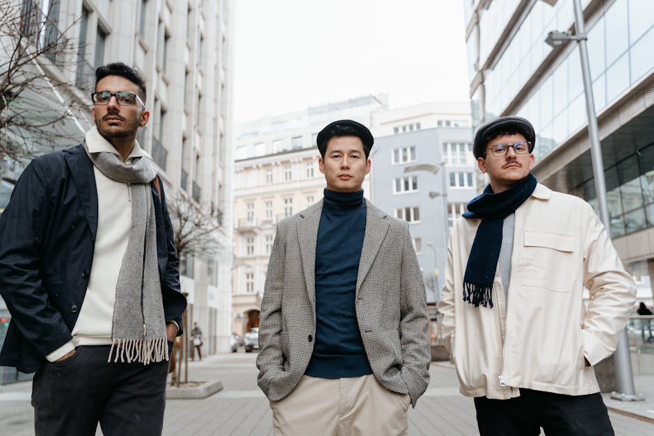 group of men diverse street style Berlin