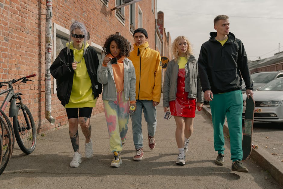 group of men wearing Polish streetwear brands