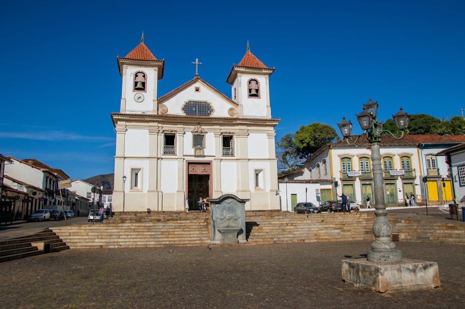 Historic colonial town square Brazil