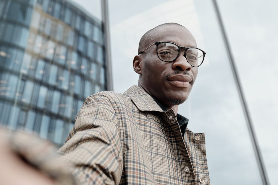 man in smart casual outfit in city