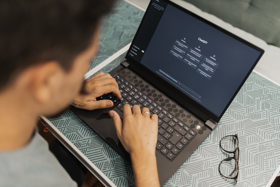 office worker using AI tool