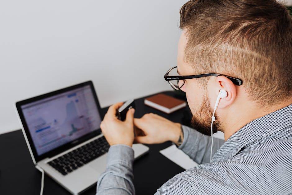 office worker using productivity software