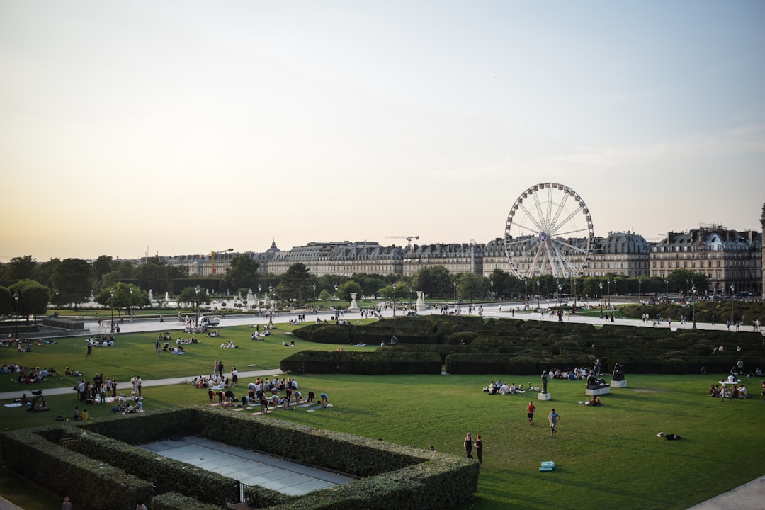 People picnicking in a park in France