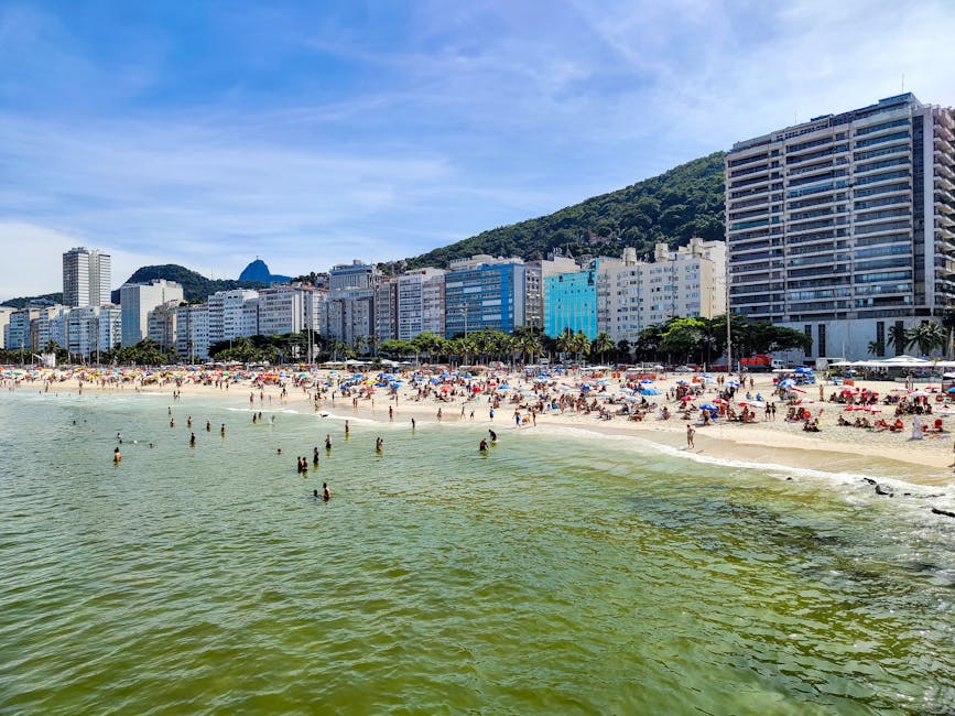 people relaxing copacabana beach rio de janeiro