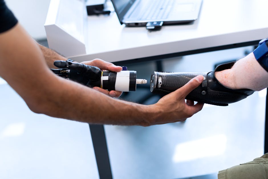 robot hand helping human hand with tasks