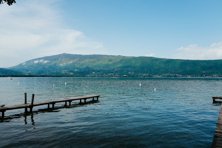serene lake surrounded by green mountains in france