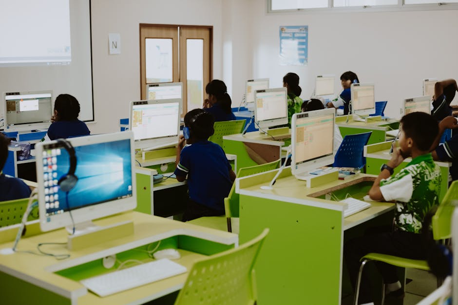 students using AI computers