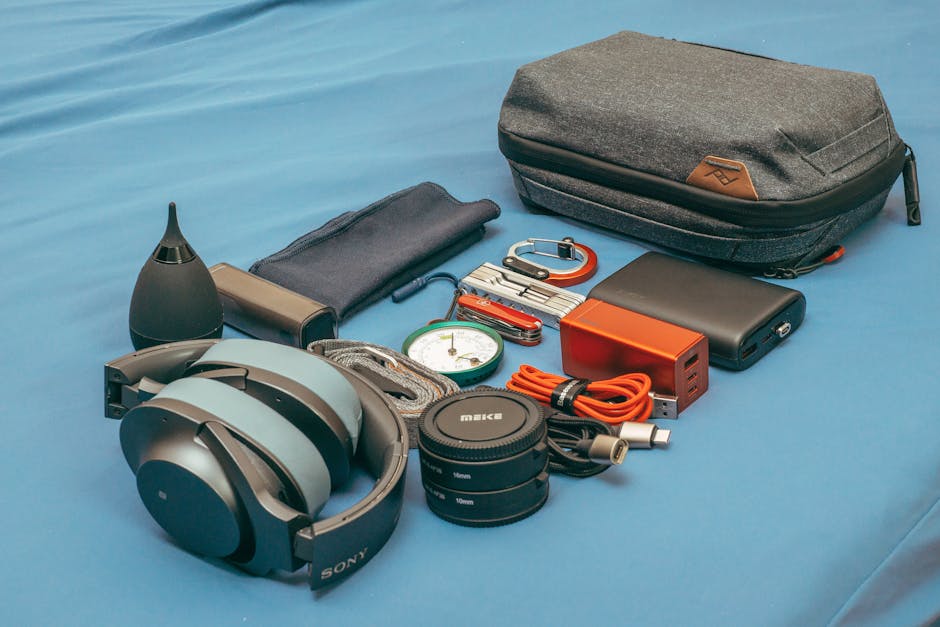 travel gear organized