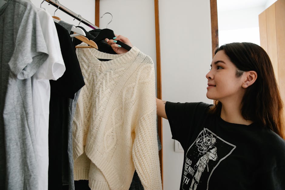 woman organizing clothes