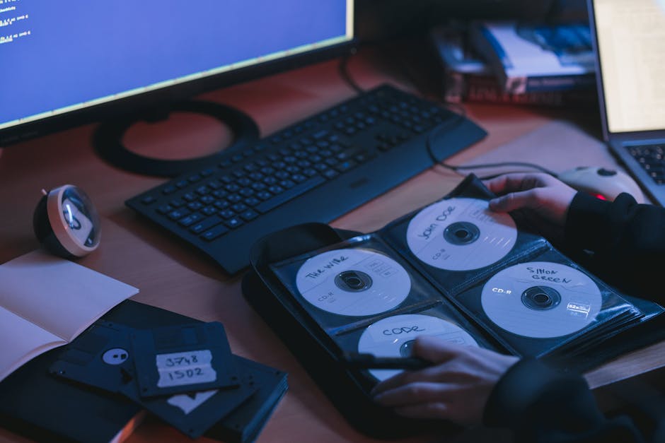 Woman organizing digital files on computer