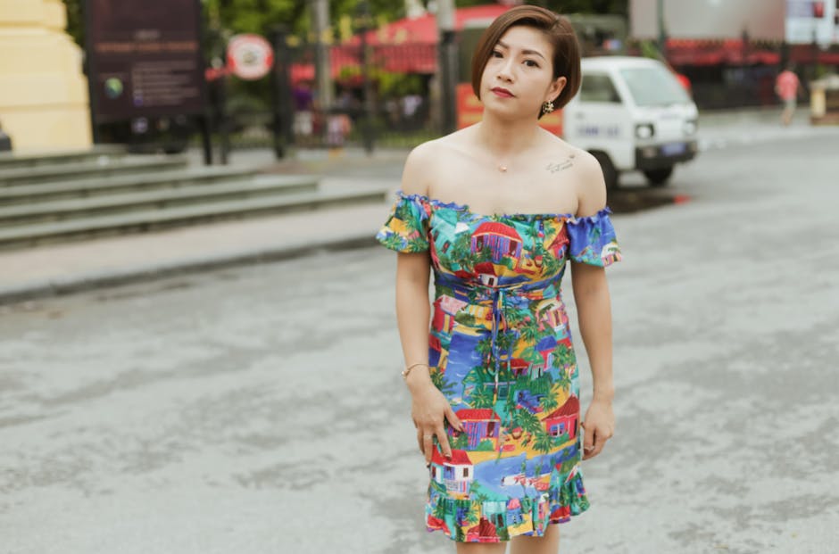 woman summer dress city